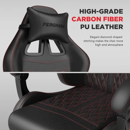 Miniatura 4 de Ferghana Silla vintage de piel sintética para juegos, silla ergonómica para jugadores con masaje, silla de oficina de computadora con respaldo alto