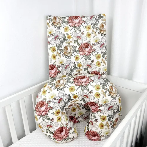 Miniatura 6 de Minky - Funda de almohada para lactancia materna, en forma de U, para bebé, niño y niña, solo funda (flora)
