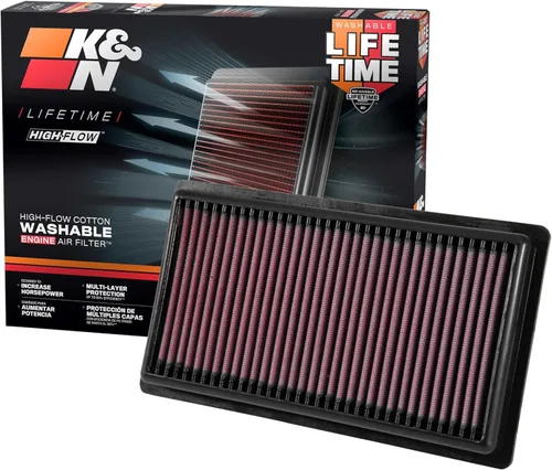 K&N - Filtro de aire para motor: Filtro de repuesto de alto rendimiento, lavable. Compatible con Toyota/Jeep/Fiat 2016-2020 (Corolla, Camry Hybrid,