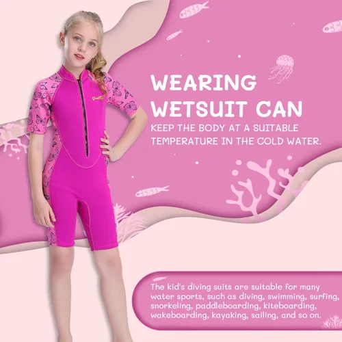 Miniatura 4 de Goldfin - Traje de neopreno para niños, 2 mm y 3 mm, con cremallera frontal, para niños pequeños, mantiene el calor para deportes acuáticos, surf