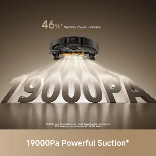 Miniatura 2 de Mova E30 Pro Plus Robot Aspirador, 19000Pa de succión, cepillo DuoRoller anti-enredos, autovaciado de 90 días sin manos, cepillo lateral extensible