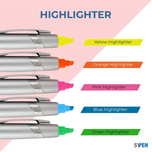 Miniatura 3 de SyPen Bolígrafos personalizados con resaltador, paquete de 200 impresiones sin granel, resaltador de la Biblia de 2 pulgadas con combo de bolígrafo