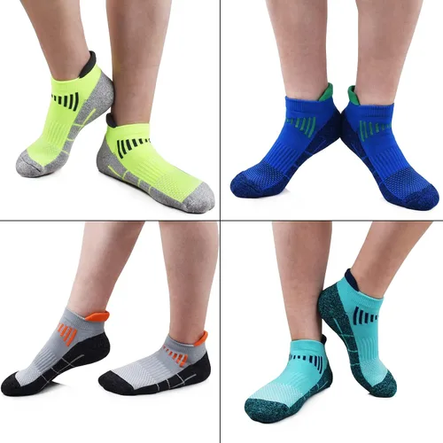 Miniatura 6 de J.WMEET Mens Low Cut Ankle Athletic Socks Cotton Mesh Cushioned Running Ventilation Sports Tab Socks