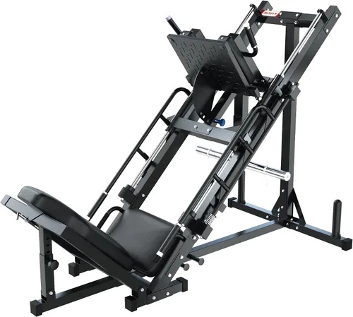 Miniatura 9 de RitFit Máquina de sentadillas para prensa de piernas, máquina profesional de prensa de piernas ajustable para gimnasio en casa con rodamiento
