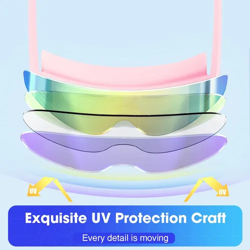 Miniatura 6 de MAMBAOUT Gafas de natación para niños de 6 a 12 años, paquete de 2 gafas sin marco para natación, antivaho, impermeables, para niños y niñas