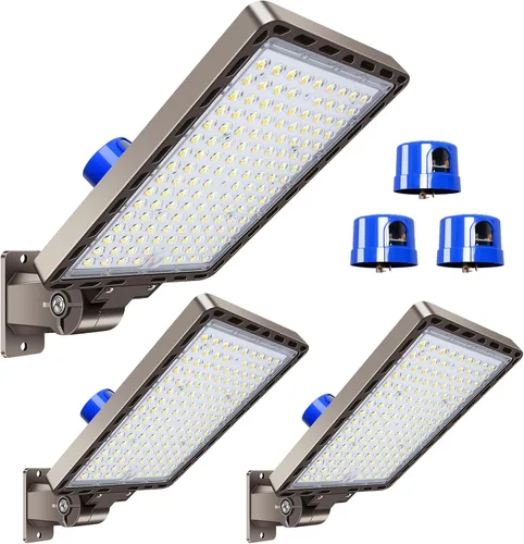 Miniatura 11 de Luz LED para Estacionamiento de 200W 28000LM Brillante del Anochecer al Amanecer Reflectores Exteriores con Soporte de Yugo de Pared Trunnion 5500K