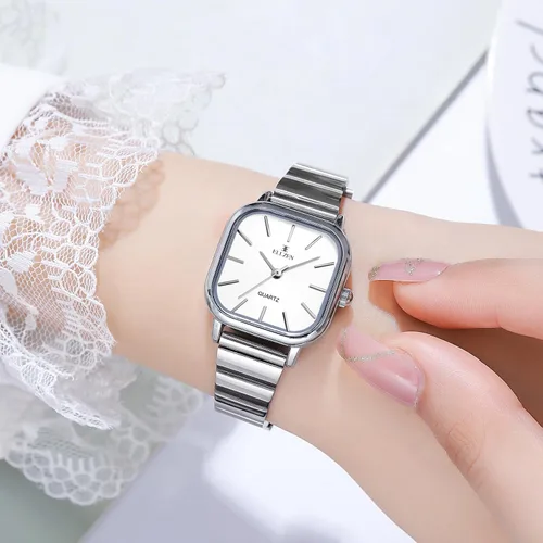 Miniatura 3 de Relojes dorados para mujer con pulsera vintage pequeña, estuche rectangular