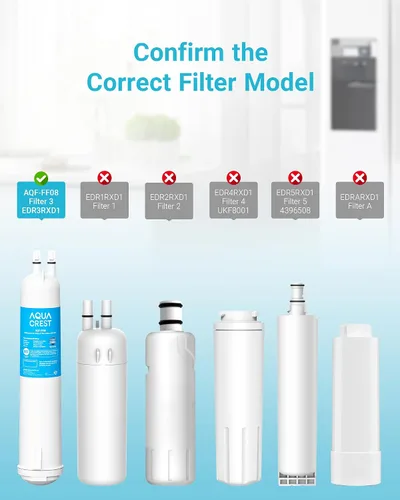 Miniatura 2 de AQUA CREST EDR3RXD1 Reemplazo para 4396841, Filtro Everydrop® 3, 4396710, Kenmore® 46-9083, 46-9030, Filtro de agua para refrigerador, 1 Filtro