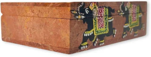 Miniatura 6 de Hashcart - Joyero decorativo, diseño de elefante con caja de mármol (6.0 x 4.0in)