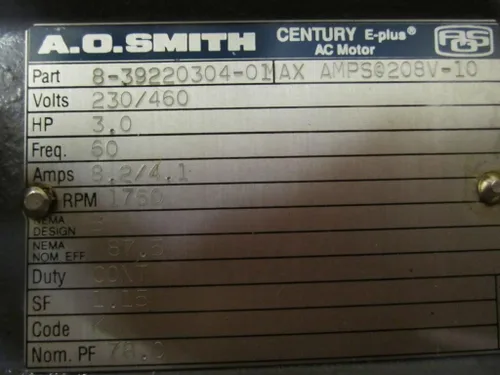 Miniatura 3 de A.O. Smith 8-39220304-01 Motor de CA con motor de soplador 385418-02