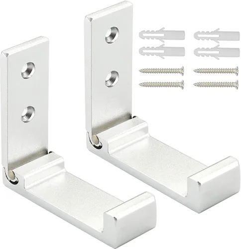 Miniatura 14 de Ganchos plegables para abrigos, ganchos plegables de pared para colgar de aleación de aluminio, colgador de tela, soporte para auriculares, gancho