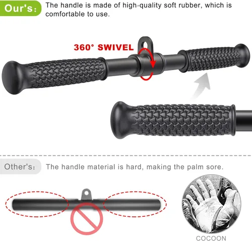 Miniatura 4 de SELEWARE Accesorios para Tríceps LAT Jalón Accesorios de Entrenamiento para Gimnasio en Casa con Agarre de Goma Suave Antideslizante Accesorios