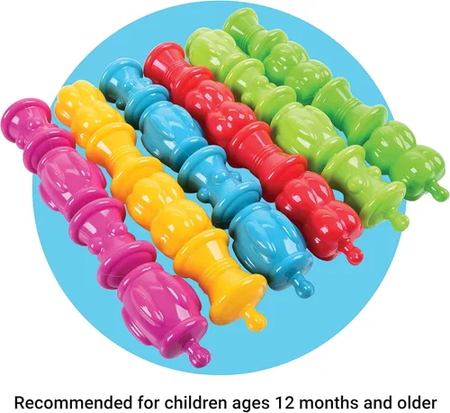 Miniatura 5 de Constructive Playthings Juego de cuentas coloridas para niños y niños pequeños a partir de 1 año, juego de juguetes STEM para desarrollar artes