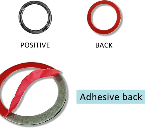 Miniatura 4 de Cubierta de anillo para botón de arranque del motor, fibra de carbono, sin llave, botón de arranque con un clic, adhesivo para el panel de ajuste