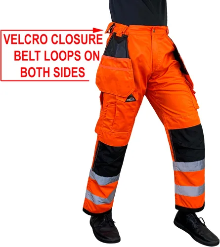 Miniatura 4 de Notus Men's Work Safety Pants High Visibility Cordura Knee Reinforced Tactical Trousers Utility Tools Holster Pockets