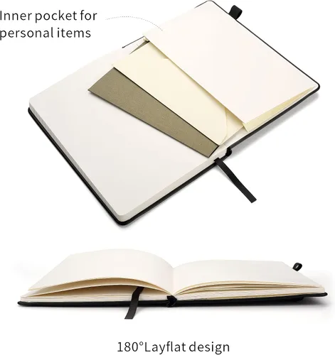 Miniatura 4 de Cuadernos forrados para diario, con lazo para bolígrafo. Cuadernos de tapa dura para trabajo, papel grueso de 100 Gsm con bolsillo