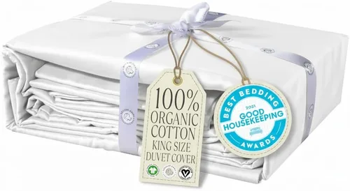 Miniatura 40 de Delilah Home Juego de sábanas de 300 hilos 100 % algodón orgánico, verificado por GOTS y Vegan.org, ropa de cama de satén de 300 hilos,