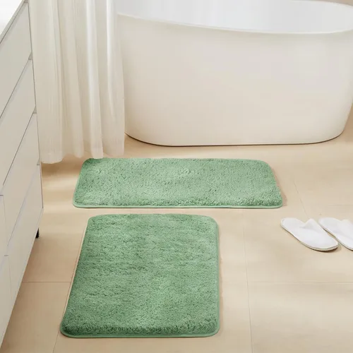 Miniatura 28 de TECHMILLY Alfombras Corredoras de Baño Super Suaves Peludas, Alfombras de Baño de Microfibra Gruesas Antideslizantes Absorbentes, Tapete de Baño