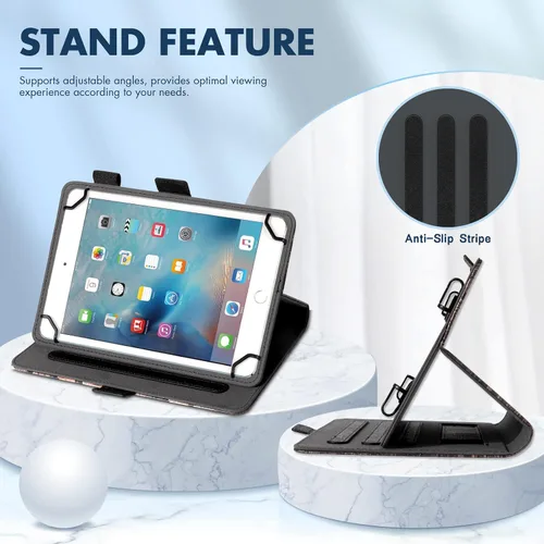 Miniatura 3 de Dteck Funda universal (9.6" a 10.5") - Funda plegable de cuero con tapa para tableta Android 10 10+ pulgadas/Samsung Galaxy Tab 9.6 9.7 10.1 10.4