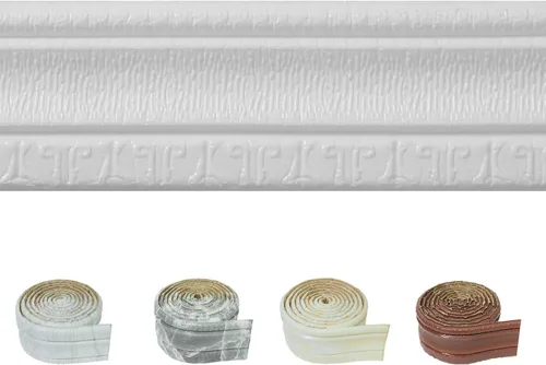 Miniatura 10 de Moldura de espuma autoadhesiva de 90 x 3.1 pulgadas, borde de papel tapiz de corona flexible, líneas de bordes de pared 3D, base de pared de espuma