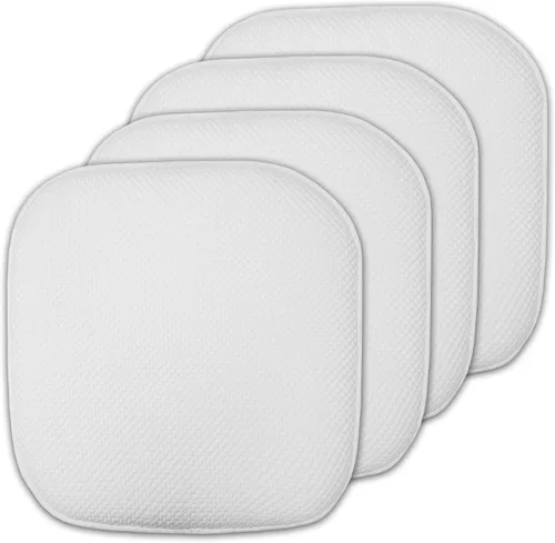 Miniatura 67 de Sweet Home Collection Cojines de espuma viscoelástica para silla, antideslizantes, diseño de panal de abeja, 16 x 16 pulgadas, paquete de 2