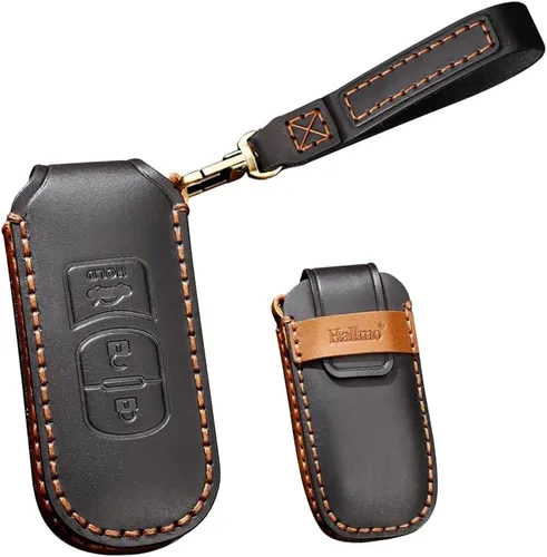 Miniatura 10 de Funda de cuero para llave de coche para Mazda CX-3 CX-4 CX-5 CX-7 Llavero Smart Remote Key Case Protector 2/3 Botones, 2 Botón-negro