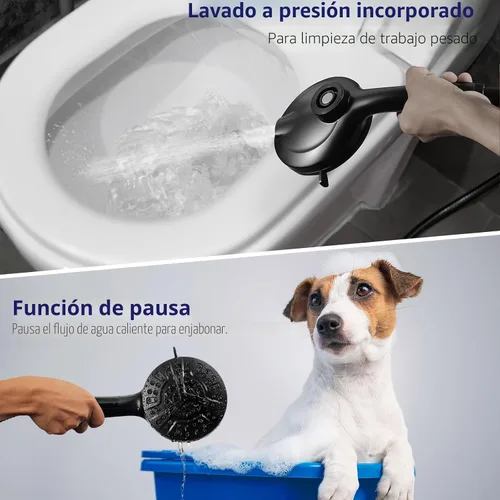 Miniatura 5 de Cabezal de ducha filtrado con mano, 9 modos de pulverización, ducha de mano de alta presión con filtro de pulverización, cabezales de ducha Negro