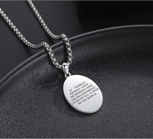 Miniatura 441 de Collar de plata de ley 925 con medalla de San Patrón, colgante de protección católica, amuleto, joyería religiosa para hombres y mujeres