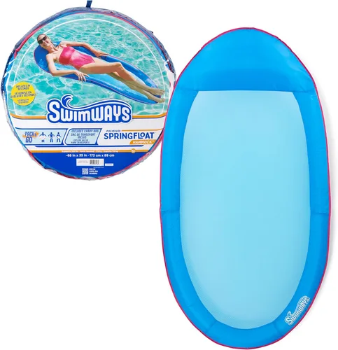 SwimWays Spring Float - Hamaca prémium para piscina, flotadores inflables para adultos con inflado rápido para edades de 15 años en adelante