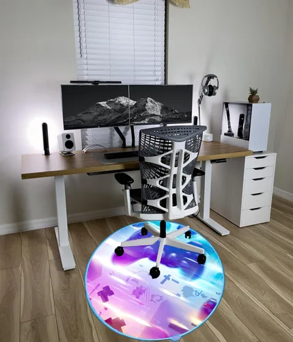 Miniatura 7 de Tapete para silla de juegos RGB con luces para juegos (controlador Galaxy de 47 pulgadas), cancelación de ruido, tapete antideslizante para suelo