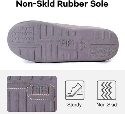 Miniatura 5 de LongBay Pantuflas ajustables para mujer, de espuma viscoelástica, cómodas, anchas, para diabéticos, para casa, Edema, neuropatía ortopédica