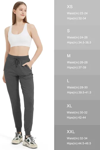 Miniatura 7 de SEVEGO Pantalones deportivos de algodón ligero con bolsillos con cremallera para mujer, 30323436