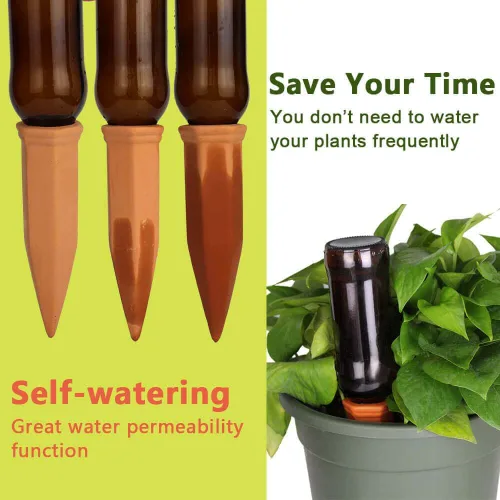 Miniatura 2 de vensovo - Estacas de riego automático de terracota - 24 piezas de dispositivos de riego para plantas en macetas, estacas de riego automático
