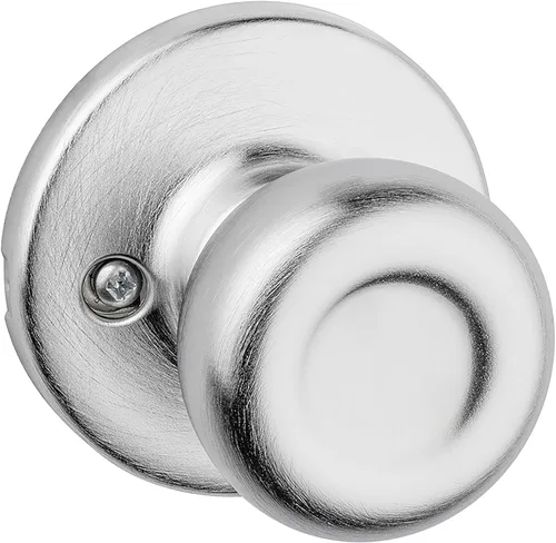 Miniatura 5 de Kwikset Tylo Pomo de Puerta Ficticio, Manija de Una Sola Cara para Armarios, Puertas Dobles Francesas y Despensa, Pomo de Puerta Interior de Latón
