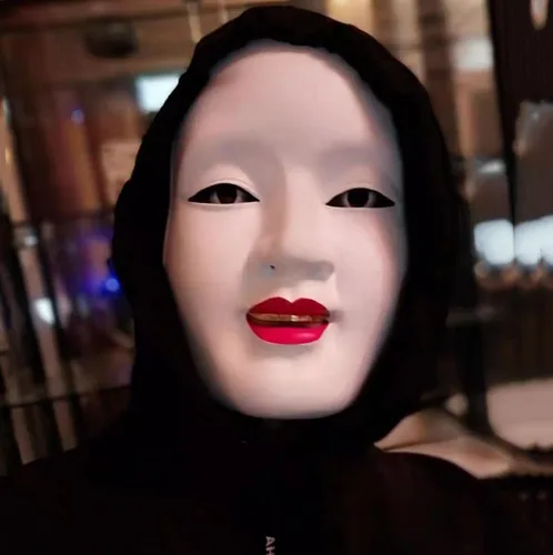 Miniatura 6 de Gmasking Máscara de resina Prajna japonesa Noh Cosplay para adultos, disfraz decorativo para fiesta de Halloween