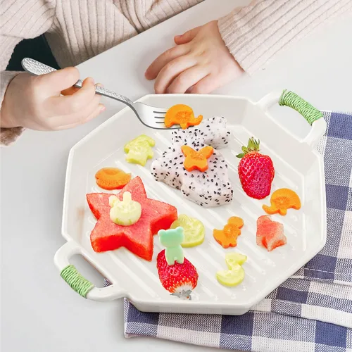 Miniatura 6 de LIANYU 9 tenedores de acero inoxidable para niños pequeños, juego de cubiertos para niños, tenedores pequeños para niños, utensilios