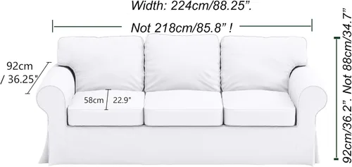 Miniatura 3 de Funda de sofá de algodón pesado UPPLAND (no EKTORP) para sofá Loveseat, reemplazo compatible con funda de sofá IKEA UPPLAND (Uppland Loveseat Azul)