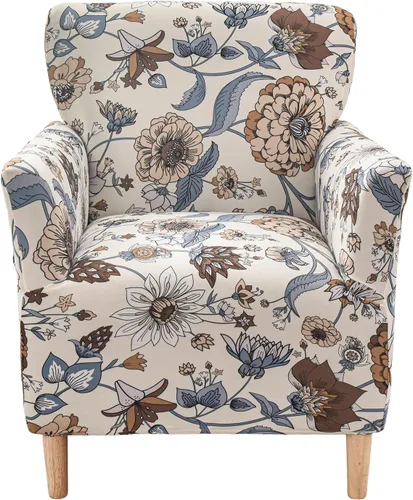 Miniatura 54 de CRFATOP - Funda elástica para sillón de mediados de siglo moderno de 1 pieza, fundas de silla de acento de jacquard con brazos, fundas de silla