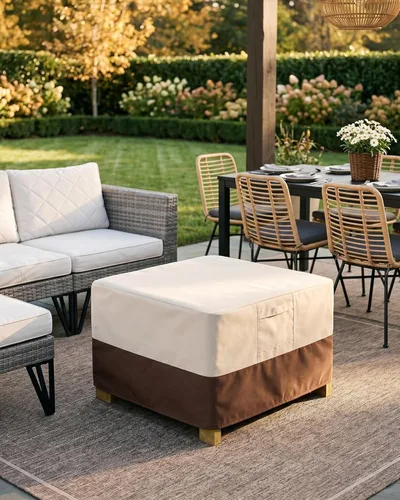 Miniatura 7 de Vailge - Funda de taburete para patio, impermeable, resistente, con asas acolchadas; ideal como cubierta para mesa auxiliar de patio, cubierta