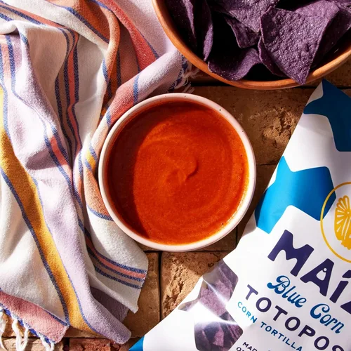 Miniatura 6 de Siete Maiz Totopos Chips de tortilla de maíz Maíz azul Sin gluten Snacks veganos Sin OMG y chips de maíz orgánico Hecho con aceite