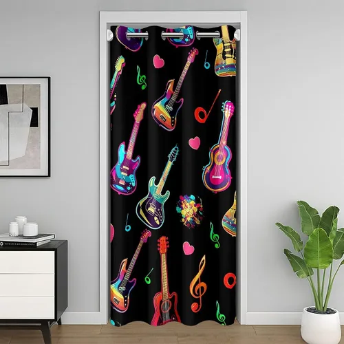 Miniatura 33 de Castle Fairy Cowboy Boots Door Curtain for Doorways Privacy Bohemia Musical Guitar Doorway Curtain Western Rustic Cowgirl All Season Blackout