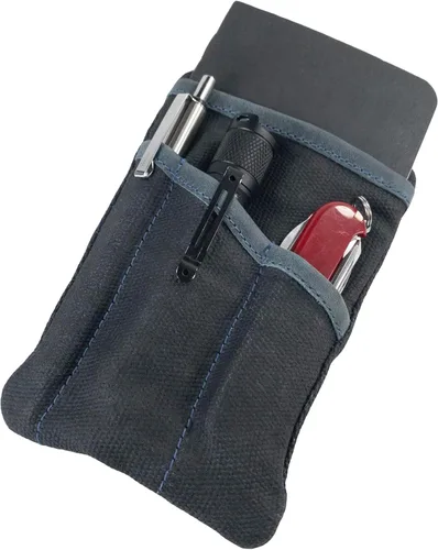 Hide & Drink, Estuche de bolsillo multiherramientas, Bolsa compacta multiusos con cremallera para artículos de diario (EDC), Mini estuche de Negro