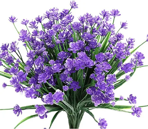 Miniatura 7 de 8 paquetes de flores falsas para decoración del hogar, porche delantero, flores artificiales para exteriores, ramo de boda, flores sintéticas
