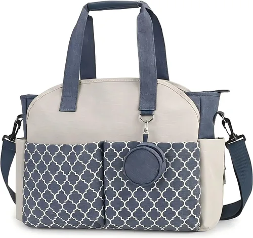Miniatura 11 de Bolsa de pañales grande para bebé cambiador para mamá con cambiador Gris