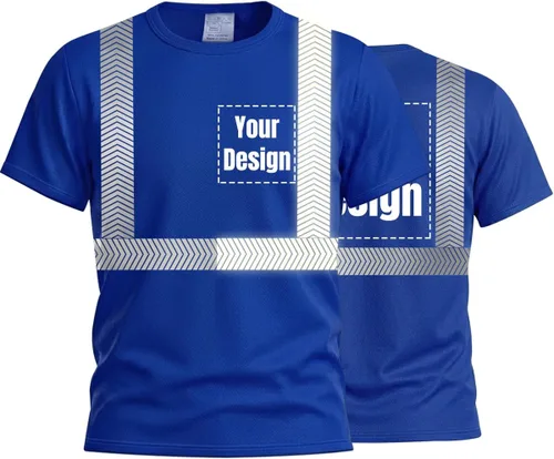 Miniatura 18 de Camiseta Hi Vis con tira reflectante de alta visibilidad, camisetas de seguridad personalizadas para tu logotipo, camisas de trabajo al aire libre