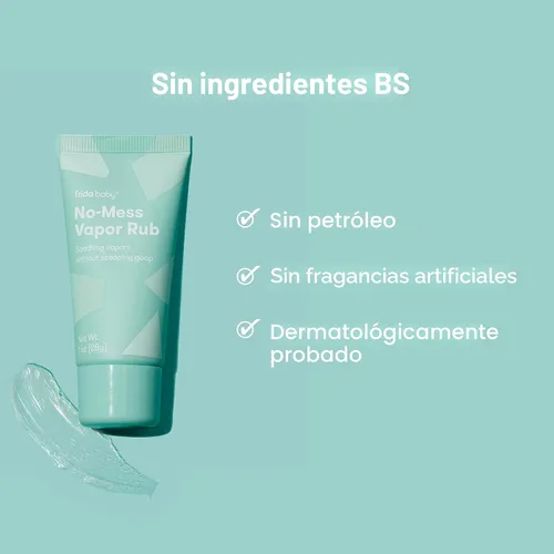 Miniatura 7 de Frida Baby Ungüento de Vapor Sin Desorden, Ungüento de Vapor para Bebé para Pecho, Cuello, Espalda + Pies, No Medicado, Sin Petróleo, Tubo Aplicador