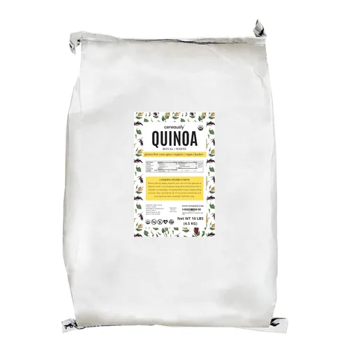 CEREAUSLY Quinoa blanca orgánica – Quinoa real premium de Bolivia – Quinoa Kosher y sin OMG – Quinoa vegana y con cuota de gluten – 10 libras