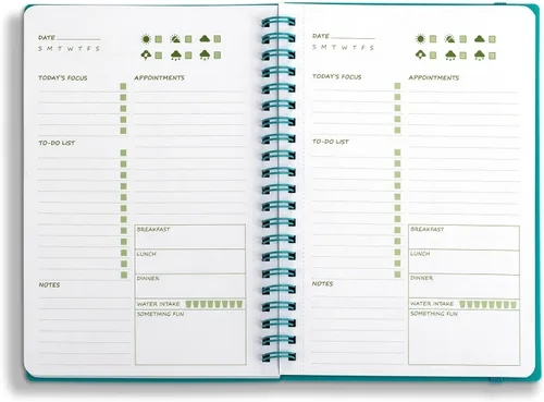 Miniatura 7 de UtyTrees Planificador diario sin fecha: 5.7 x 8.5 pulgadas, 144 páginas, cuaderno de lista de tareas diarias, diario con planificador de comidas