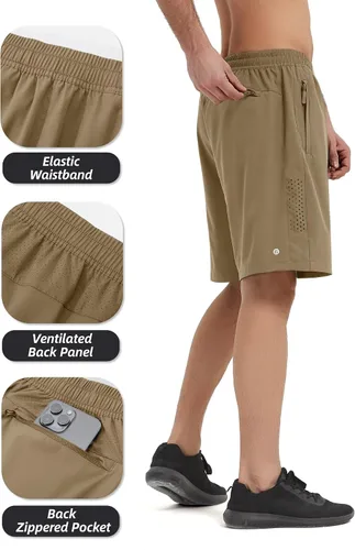 Miniatura 4 de HIFEOS Pantalones cortos deportivos para hombre, pantalones cortos de entrenamiento para correr, tenis, gimnasio, 5, 7, 9 pulgadas, cómodos