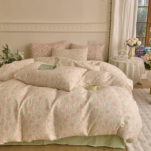 Miniatura 21 de Elegante juego de funda de edredón floral de 3 piezas, 100% algodón estético, funda de edredón y 2 fundas de almohada, juego de ropa de cama suave